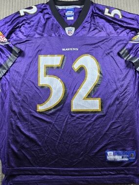 Vintage CLEAN Mens Baltimore Ravens Ray Lewis #52 Reebok On Field Jersey XL NFL